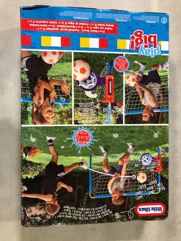 Photo 2 of Little Tikes 2-in-1 Water Soccer and Football Sports Game with Net Ball & Pump Toy Sports Play Set for Kids Girls Boys Ages 5+ 