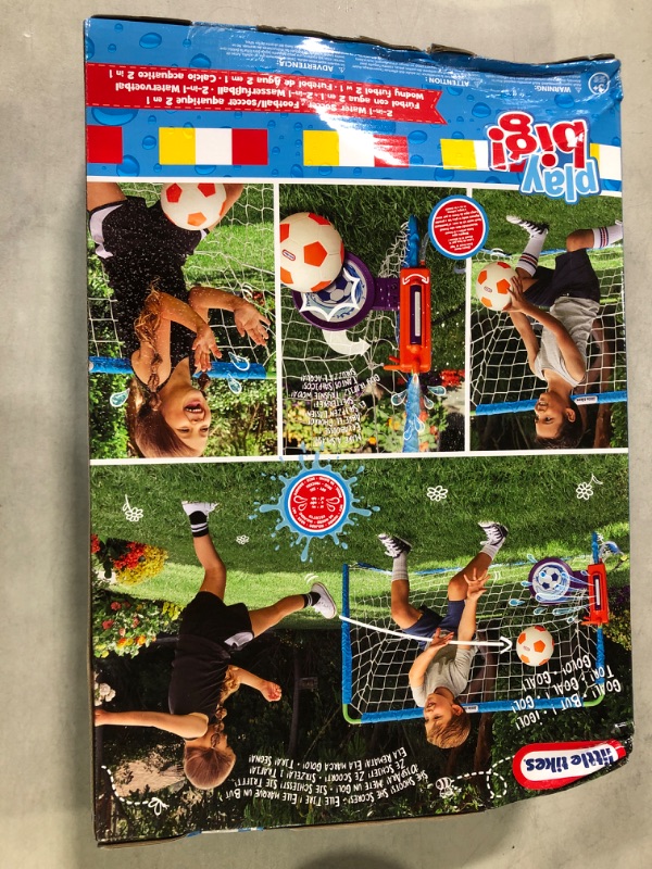 Photo 2 of Little Tikes 2-in-1 Water Soccer and Football Sports Game with Net Ball & Pump Toy Sports Play Set for Kids Girls Boys Ages 5+ 