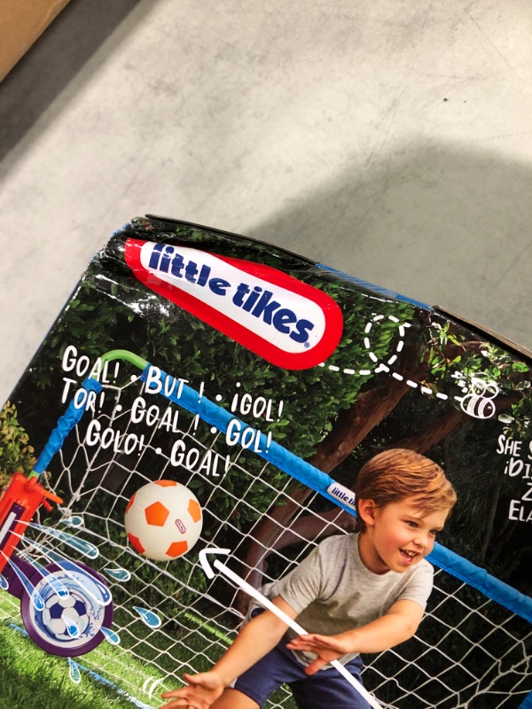 Photo 4 of Little Tikes 2-in-1 Water Soccer and Football Sports Game with Net Ball & Pump Toy Sports Play Set for Kids Girls Boys Ages 5+ 