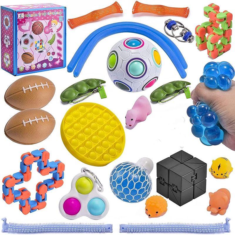 Photo 1 of Ganowo 24pcs Sensory Fidget Toys Set?Stress Relief and Anti-Anxiety Tools Bundle for Fidget Pack Christmas Stocking Stuffers for Kid,Teens Sensory Party Favors, Prizes, Carnival, Goodie Bag