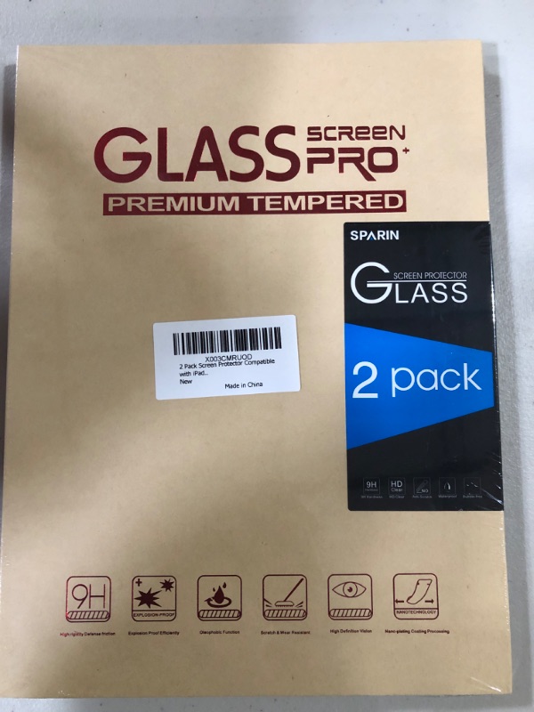 Photo 2 of 2 Pack SPARIN Screen Protector Compatible with iPad 10th Generation 10.9 Inch, Anti-Scratch Tempered Glass Compatible for iPad 10 (2022 released)