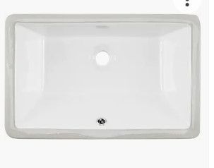 Photo 1 of 1181CBW White Rectangular Porcelain Undermount Lavatory Bathroom Sink Size 18 1/2 X 11