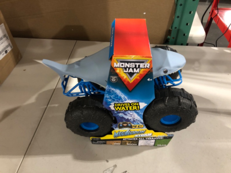 Photo 2 of Monster Jam Official Megalodon Storm All-Terrain Remote Control Monster Truck - 1:15 Scale