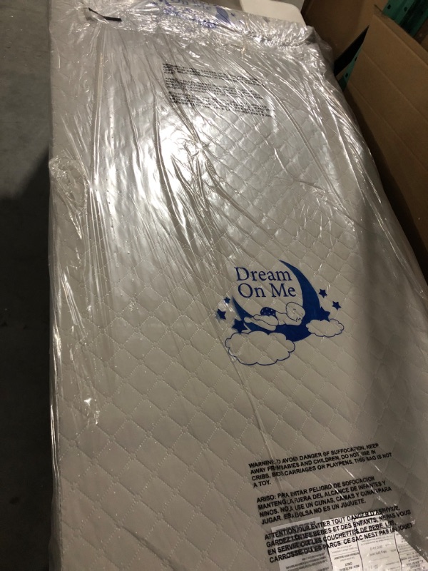 Photo 2 of Dream On Me Aster 3" Fiber Portable Mini Crib Mattress, Waterproof Vinyl Cover, Greenguard Gold Certified, Mini Crib Mattress Grey