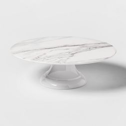 Photo 1 of 12" Melamine Marble Print Cake Stand White - Threshold™