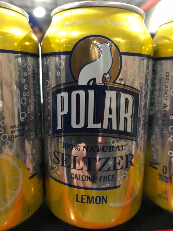 Photo 1 of 3pack polar seltzer lemon flavor 100% natural