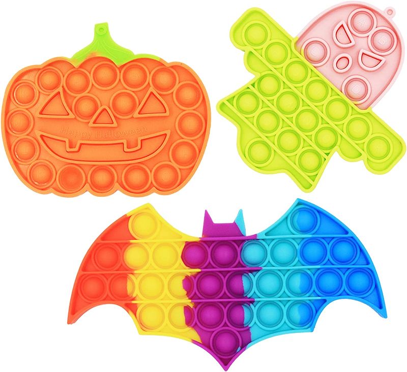Photo 1 of IALATA Unicorn Fidget Toys Pack Set Pop Purse Crossbody Bag Fidgets Toy Sets Packs Fidget Toys Pack Gifts Stress Relief and Anti-Anxiety Tools for Girls Boys Autistic Children Kids (14 Packs) 
WITH
 4Pack Halloween Pop Fidget Toy Set for Kids and Adults, 
