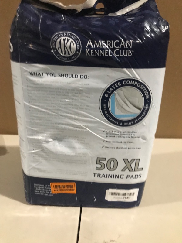 Photo 3 of American Kennel Club Pet Training and Puppy Pads, Regular and Extra Large Fresh Scented XL 30" x 28" - 50 Count, Pack of 1