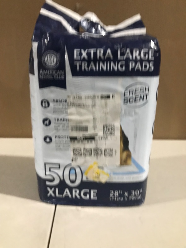 Photo 2 of American Kennel Club Pet Training and Puppy Pads, Regular and Extra Large Fresh Scented XL 30" x 28" - 50 Count, Pack of 1