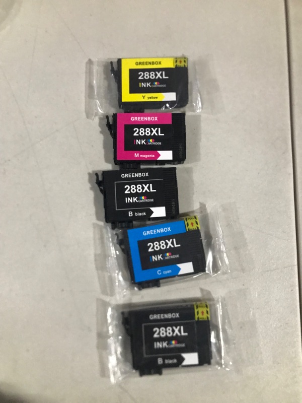 Photo 2 of GREENBOX Remanufactured Ink Cartridge Replacement for Epson 288 288XL T288 T288XL Used in Expression Home XP-440 XP-430 XP-330 XP-340 XP-434 XP-446 Printer (2 Black 1 Cyan 1 Magenta 1 Yellow)