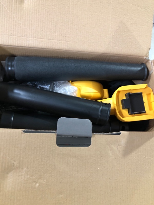 Photo 2 of Alloyman Leaf Blower, 20V Cordless Leaf Blower, with 4.0Ah Battery & Charger, 2-in-1 Electric Leaf Blower & Vacuum for Yard Cleaning/Snow Blowing. Yellow1