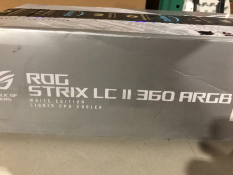 Photo 4 of ASUS ROG Strix LC II 360 ARGB White Edition All-in-one AIO Liquid CPU Cooler 360mm Radiator, Intel LGA1700, 115x/2066 and AMD AM4/TR4 Support, Triple 120mm 4-pin PWM Addressable RGB Radiator Fans
