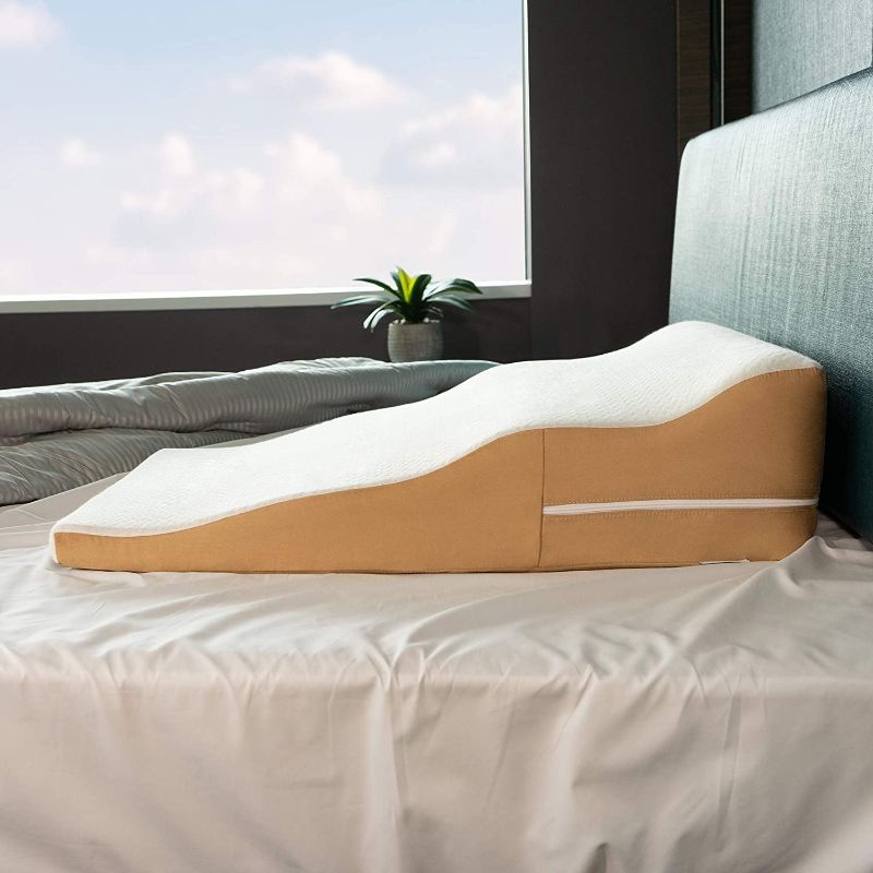 Photo 1 of Avana Contoured Bed Wedge Support Pillow with Gel-Infused Memory Foam and Cooling Tencel Cover