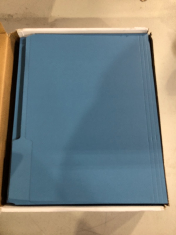 Photo 3 of File Folder, 1/3 Cut Tab, Letter Size, Blue, Great for Organizing and Easy File Storage, 100 Per Box