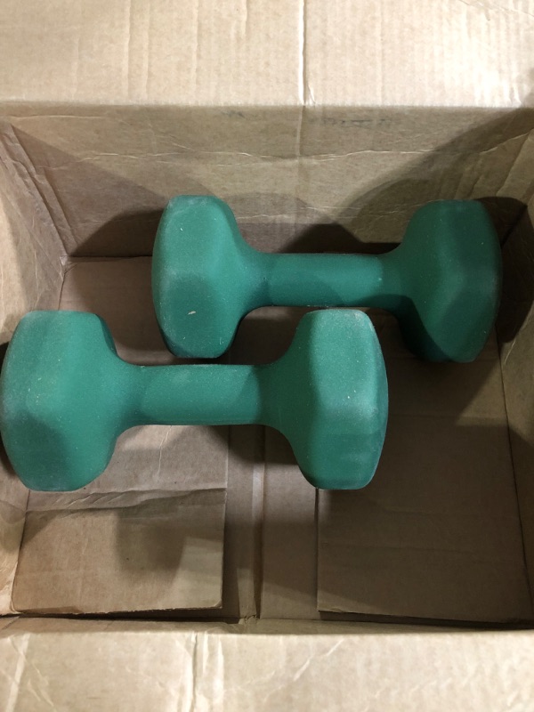 Photo 2 of Amazon Basics Neoprene Workout Dumbbell Light Green 20-Pound, Set of 2 Weight Set