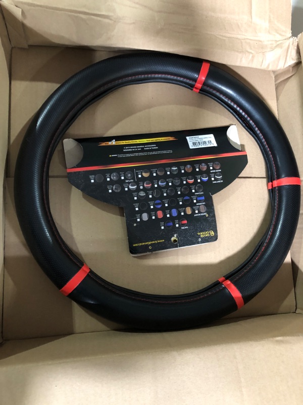 Photo 1 of GG Grand General 54046 18 Inches Steering Wheel Cover Red w/Black Hand Grips Matte Red