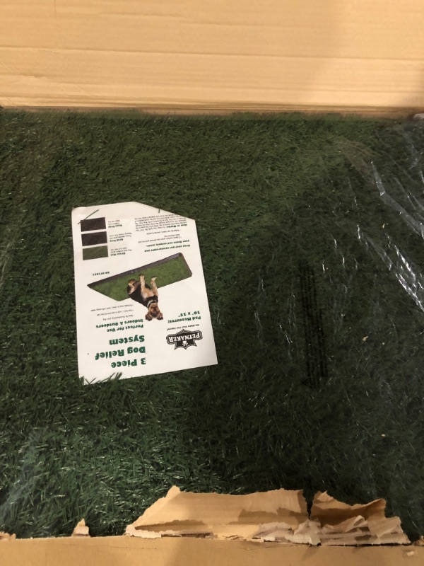 Photo 3 of Artificial Grass Puppy Pee Pad for Dogs and Small Pets - 20x25 Reusable 3-Layer Training Potty Pad with Tray - Dog Housebreaking Supplies by PETMAKER