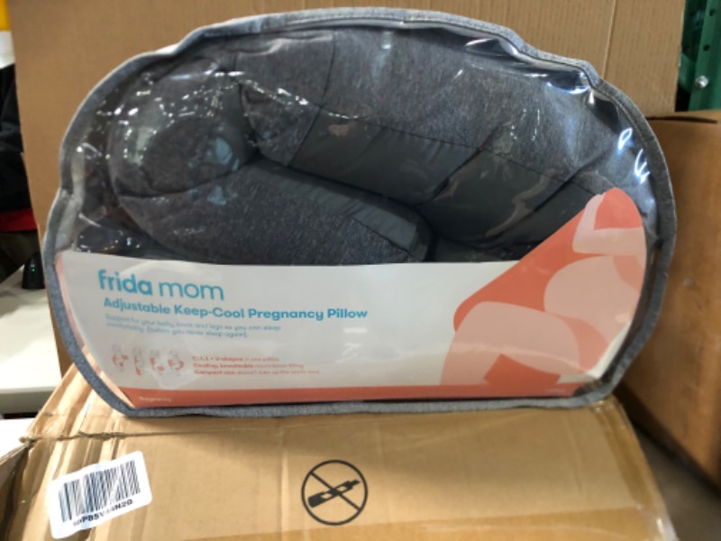 Photo 1 of Frida Mom Adjustable Keep-Cool Pregnancy Pillow, Grey