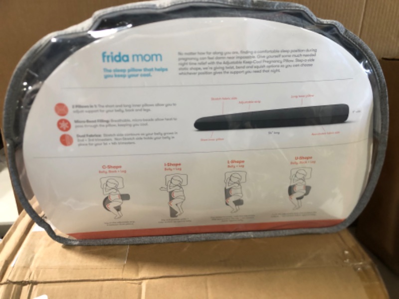 Photo 2 of Frida Mom Adjustable Keep-Cool Pregnancy Pillow, Grey