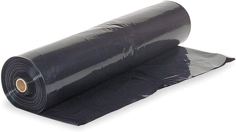 Photo 2 of Farm Plastic Supply - Black Plastic Sheeting - 3 mil - (4' x 100') - Black Plastic Tarp, Polyethylene Vapor Barrier Plastic Sheeting, Black Painters Tarp, Roll of Heavy Duty Plastic