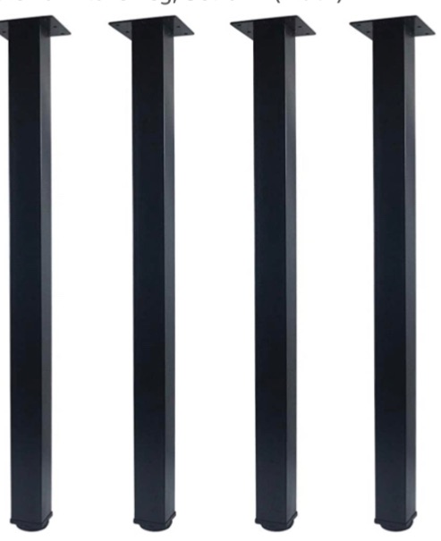 Photo 1 of QLLY 28 inch Adjustable Metal Furniture Legs, Square Office Table Furniture Leg, Set of 4 (Black)