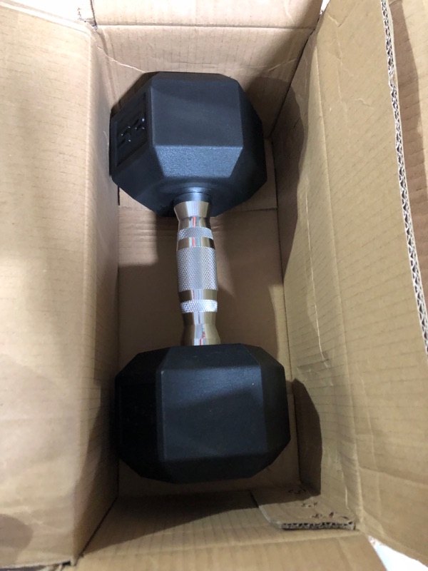 Photo 2 of Cap Coated Hex Dumbbell Weight 25 LB Single, Black