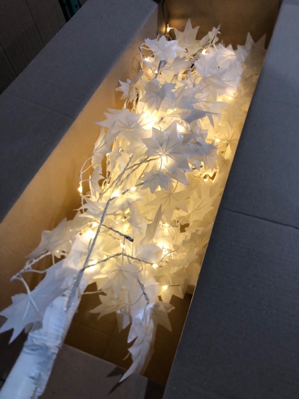 Photo 2 of 6Ft Lighted Fall Thanksgiving Decor White Maple Tree