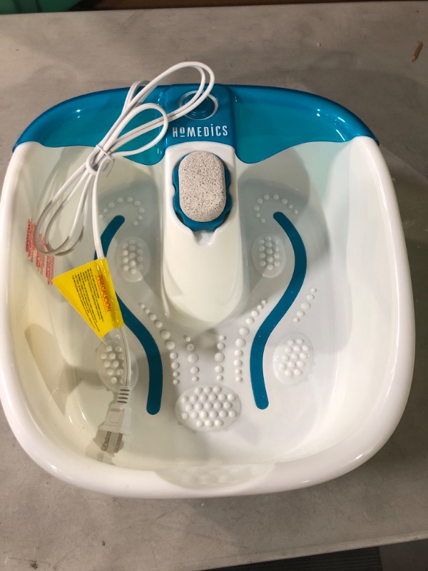 Photo 2 of HoMedics Bubble Mate Foot Spa, Toe Touch Controlled Foot Bath with Invigorating Bubbles and Splash Proof, Raised Massage nodes and Removable Pumice Stone