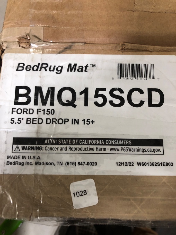 Photo 4 of BedRug Classic Bed Mat | Black | BMQ15SCD | Fits 2015 - 2022 Ford F-150 5'5" Bed (trucks with a drop-in style bedliner)