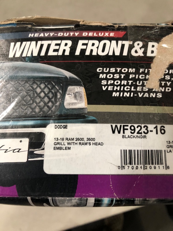 Photo 3 of Fia WF923-16 Custom Fit Winter Front/Bug Screen , Black