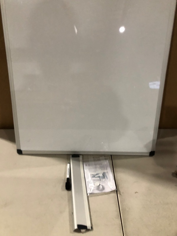 Photo 2 of Amazon Basics Magnetic Dry Erase White Board, 36 x 24-Inch Whiteboard - Silver Aluminum 