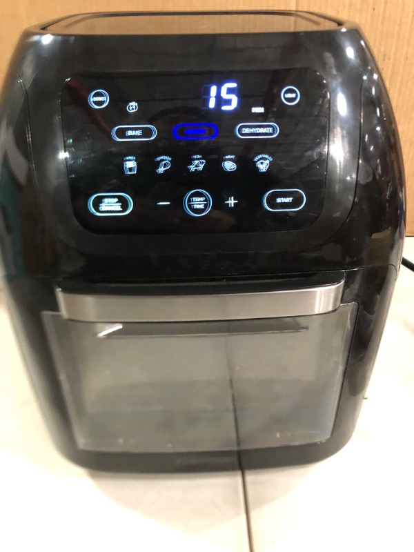 Photo 2 of CHEFMAN Multifunctional Digital Air Fryer+ Rotisserie, Dehydrator, Convection Oven, 17 Touch Screen Presets Fry, Roast, Dehydrate, Bake, XL 10L Family Size, Auto Shutoff, Large Easy-View Window, Black