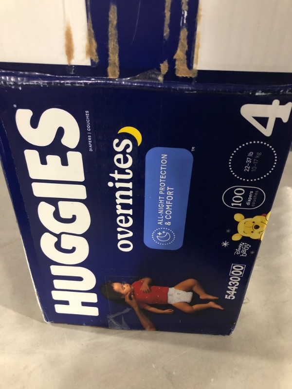 Photo 2 of Huggies Overnites Nighttime Baby Diapers, Size 4, 100Ct White Size 4