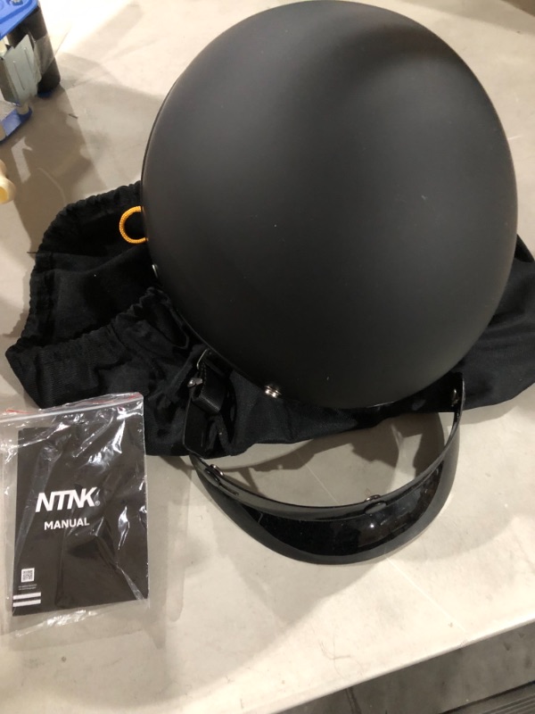 Photo 2 of Armor · AV-47 · Open Face Helmet · Motorcycle Jet Pilot Retro Scooter Motorbike · DOT Certified · Click-n-Secure Clip · Carrier Bag · X-Large Black Matt