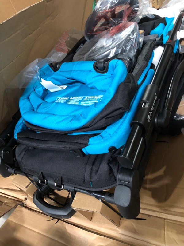 Photo 3 of Baby Trend Expedition 2 in 1 Push or Pull Stroller Wagon Plus with Canopy, Choose Between Car Seat Adapter or Built In Seating for 2 Children, Blue