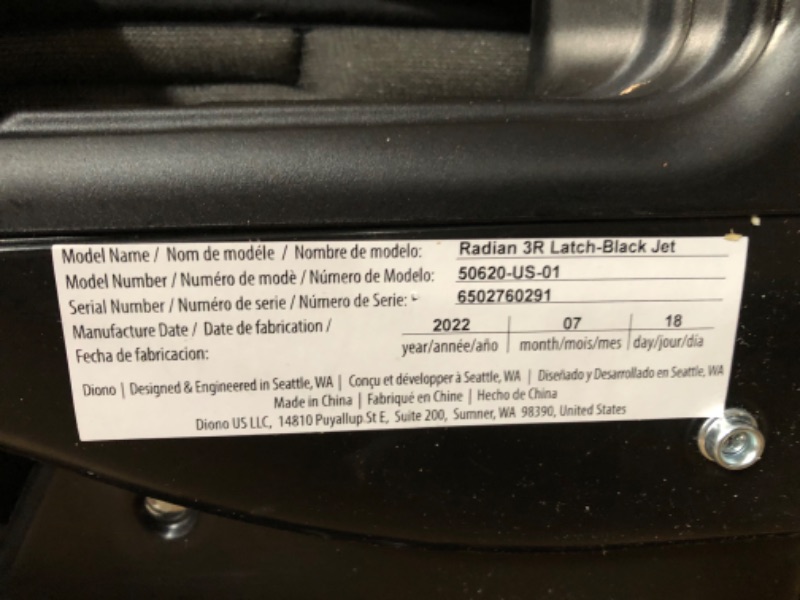 Photo 2 of Diono Radian 3R, 3-in-1 Convertible Car Seat, Rear Facing & Forward Facing, 10 Years 1 Car Seat, Slim Fit 3 Across, Jet Black Radian 3R Fits 3 Across Black Jet