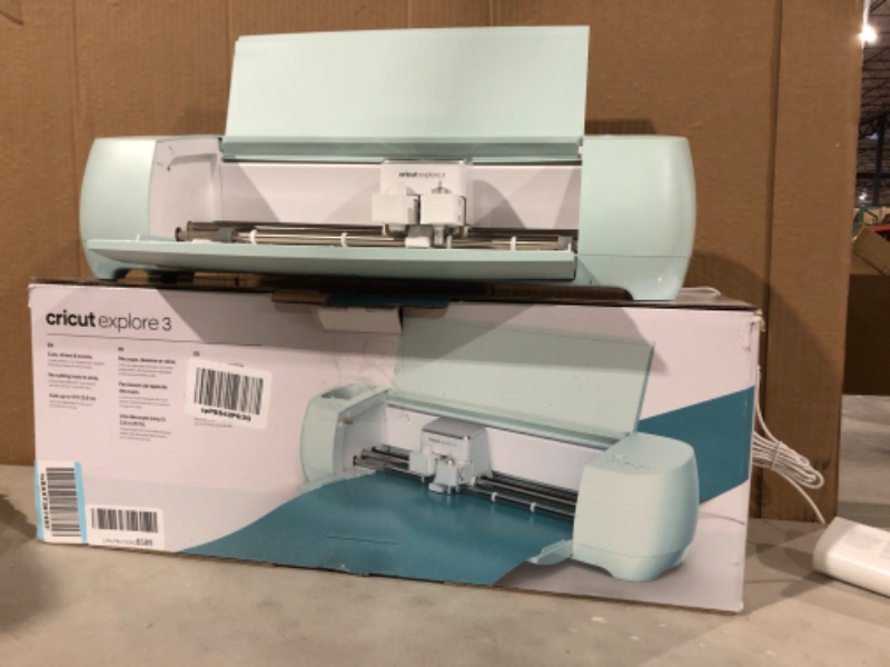 Photo 2 of Cricut Explore 3 - 2X Faster DIY Cutting Machine for all Crafts, Matless Cutting with Smart Materials, Cuts 100+ Materials, Bluetooth Connectivity, Compatible with iOS, Android, Windows & Mac