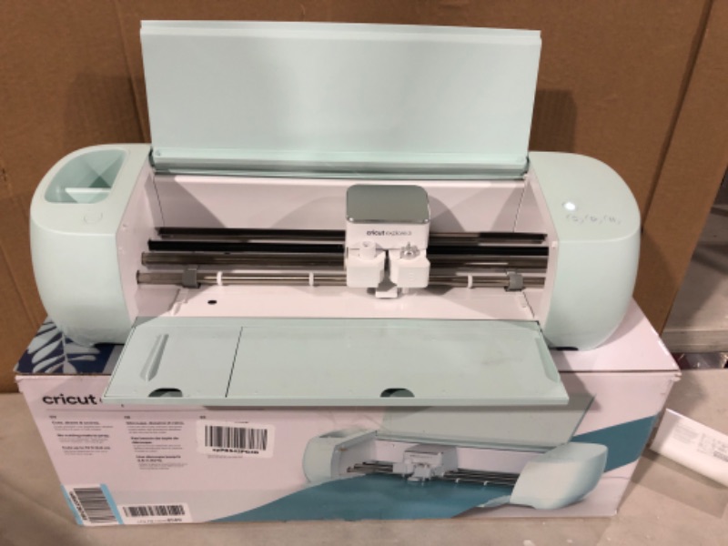 Photo 1 of Cricut Explore 3 - 2X Faster DIY Cutting Machine for all Crafts, Matless Cutting with Smart Materials, Cuts 100+ Materials, Bluetooth Connectivity, Compatible with iOS, Android, Windows & Mac