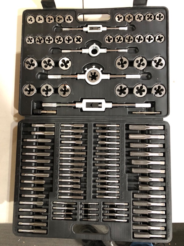 Photo 2 of 110pcs Tap & Die Set Tungsten Steel Titanium for Cutting External & Internal Threads