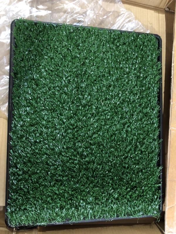 Photo 2 of Artificial Grass Puppy Pee Pad for Dogs and Small Pets - 20x25 Reusable 3-Layer Training Potty Pad with Tray - Dog Housebreaking Supplies by PETMAKER