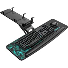 Photo 1 of EUREKA ERGONOMIC Height Adjustable Mouse & Keyboard Tray Under Desk, 28x10'' Large Slide Out Swivel Tilt Computer Keyboard Drawer with Mouse Pad for Gaming Home Office Desk, Dual Mount