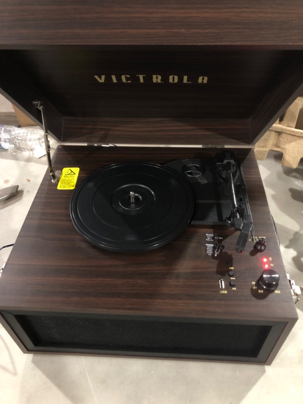 Photo 2 of Victrola VTA-75-ESP Liberty 5-in-1 Turntable Music EntertainmentCenter with Bluetooth Wireless FM Radio USB Recorder Wood (Espresso)