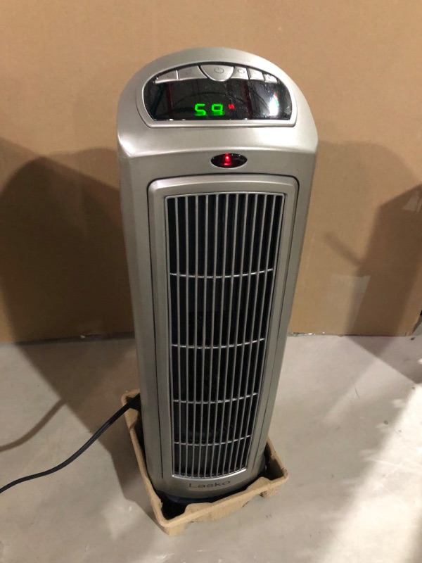 Photo 2 of Lasko 1500W Digital Ceramic Space Heater with Remote, 755320, Silver