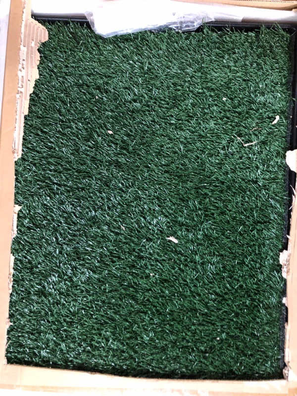 Photo 2 of Artificial Grass Puppy Pee Pad for Dogs and Small Pets - 20x25 Reusable 3-Layer Training Potty Pad with Tray - Dog Housebreaking Supplies by PETMAKER