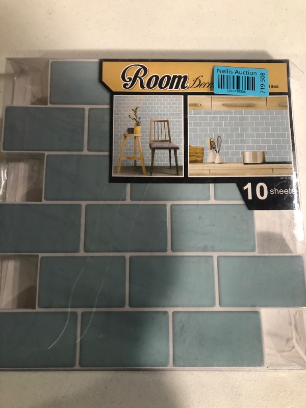 Photo 2 of Art3d 12" x 12" Peel and Stick Backsplash Tiles for Kitchen, Shiny Light Blue