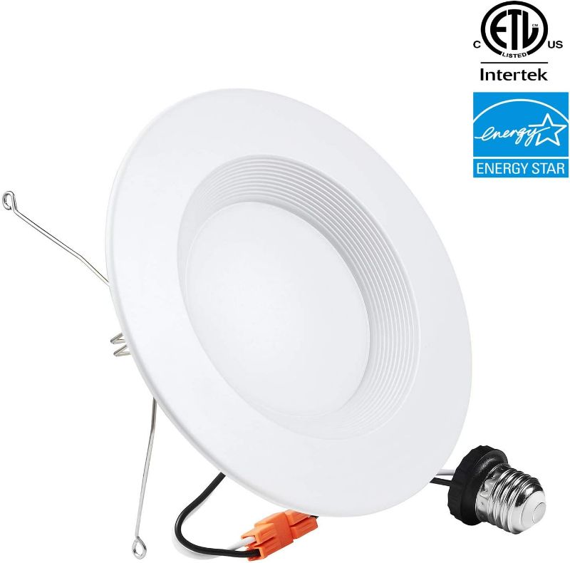 Photo 1 of Amico 12 Pack 6 Inch 5CCT Ultra-Thin LED Recessed Ceiling Light with Junction Box, 2700K/3000K/3500K/4000K/5000K Selectable, 12W Eqv 110W, Dimmable Canless Wafer Downlight, 1050LM High Brightness -ETL 5000k/4000k/3500k/3000k/2700k - 5cct White 6 Inch