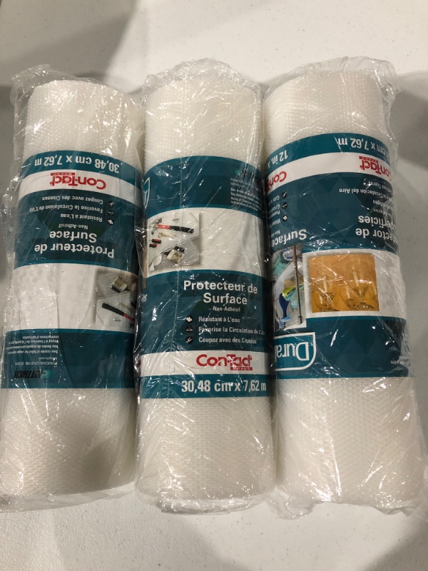 Photo 2 of **Pack of 3**Con-Tact Brand Duraliner Non-Adhesive Surface Cover Shelf and Drawer Liner, 12" x 25', Diamond Clear 12x25 Diamond Clear