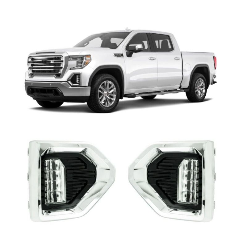 Photo 1 of  2019-2022 GMC Sierra 1500 LED Fog Lights with CHROME Bezels & Assembly Set