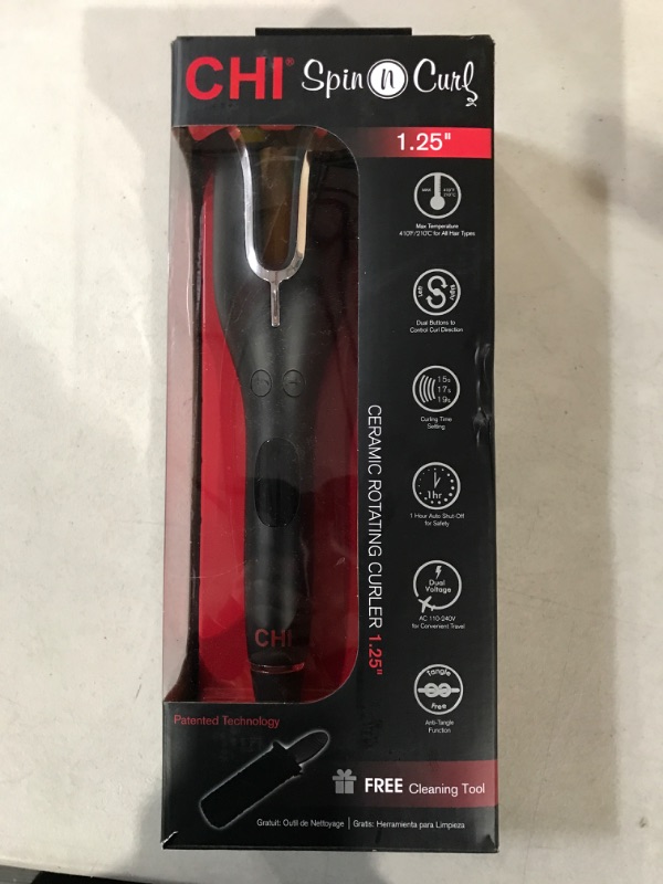 Photo 4 of CHI Spin N Curl Ceramic Rotating Curling Iron | 1.25” Black(Pack of 1)