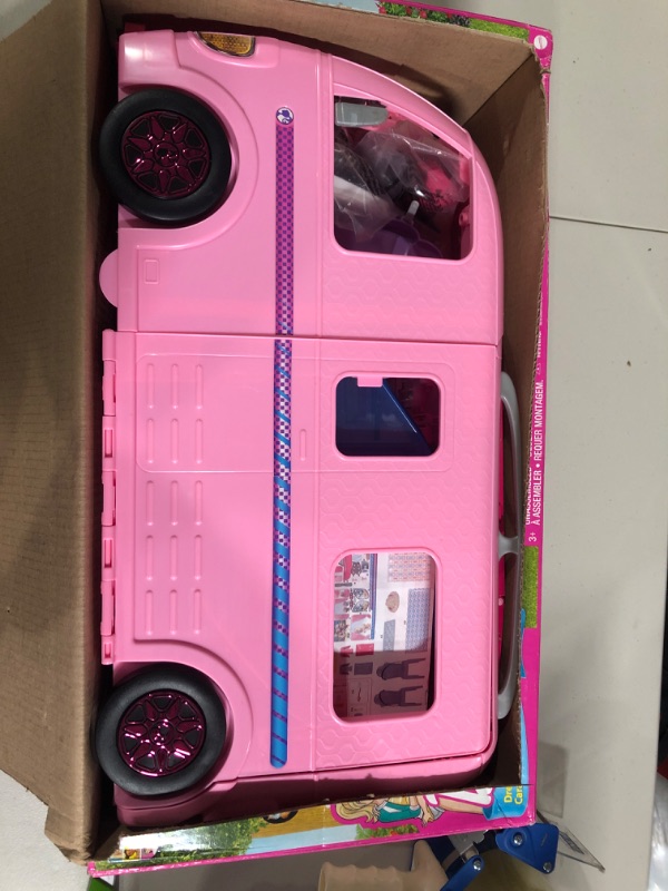 Photo 2 of Barbie Camper Playset With Barbie Accessories, Pool And Furniture, Rolling Vehicle With Campsite Transformation??? [Amazon Exclusive]